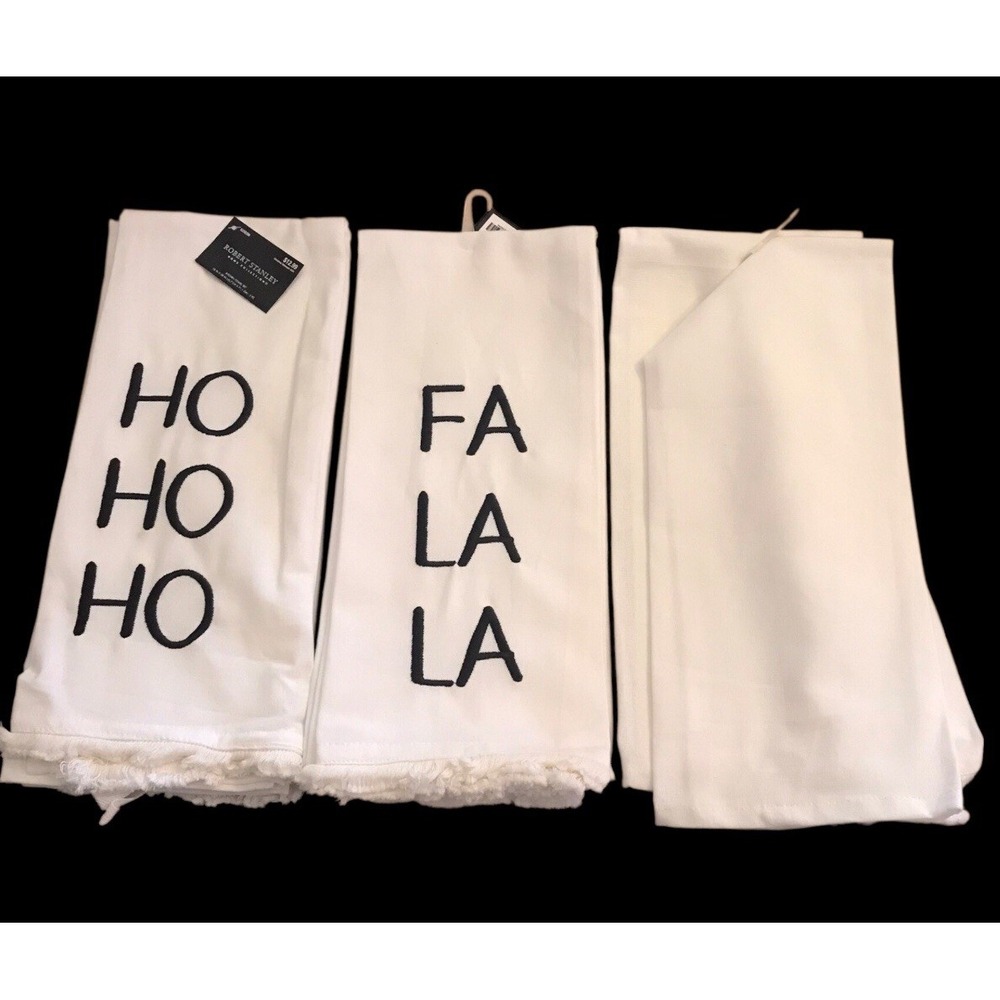 NWT Robert Stanley Christmas Kitchen‎ Towel 3 Sets Of 2 18x28" Ho Ho Ho-Fa La La
